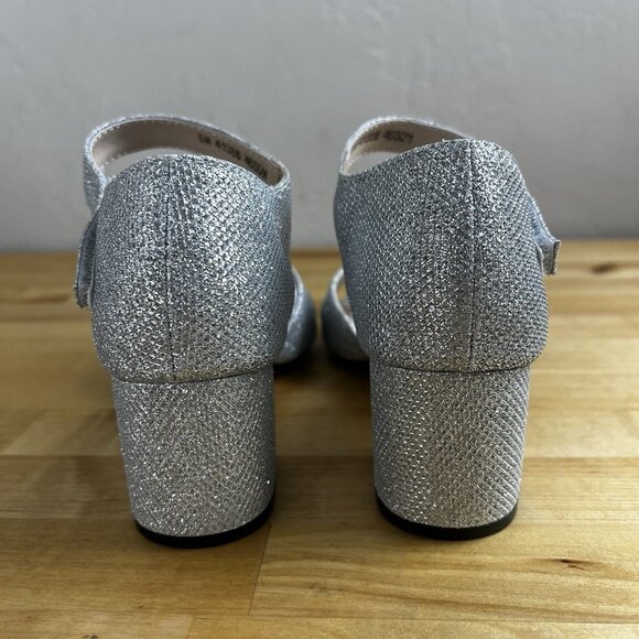 Touch Ups Benjamin Walk Silver Sparkly Foster Block Heel Sandal Size 5 NEW - Picture 5 of 11